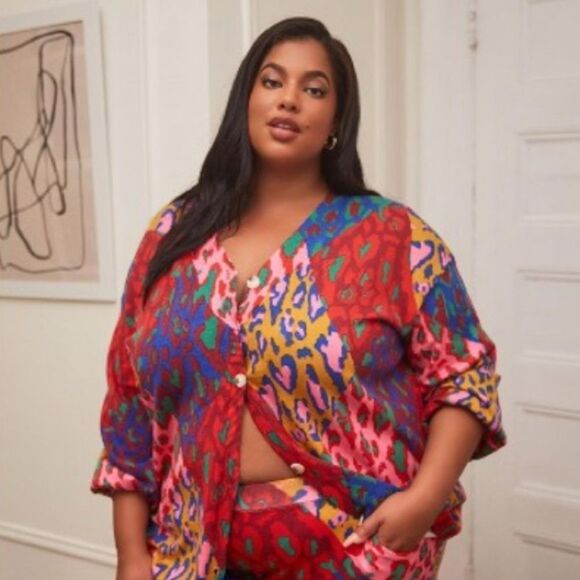 Rebdolls Women’s Logan Knit Multi Color Leopard Print Button Front Cardigan 5X - Picture 9 of 9